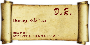Dunay Róza névjegykártya